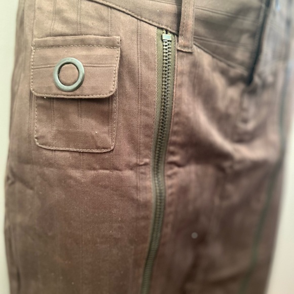 Morbid Threads Army Olive Maxi Skirt W/ Zippers. - Picture 5 of 5